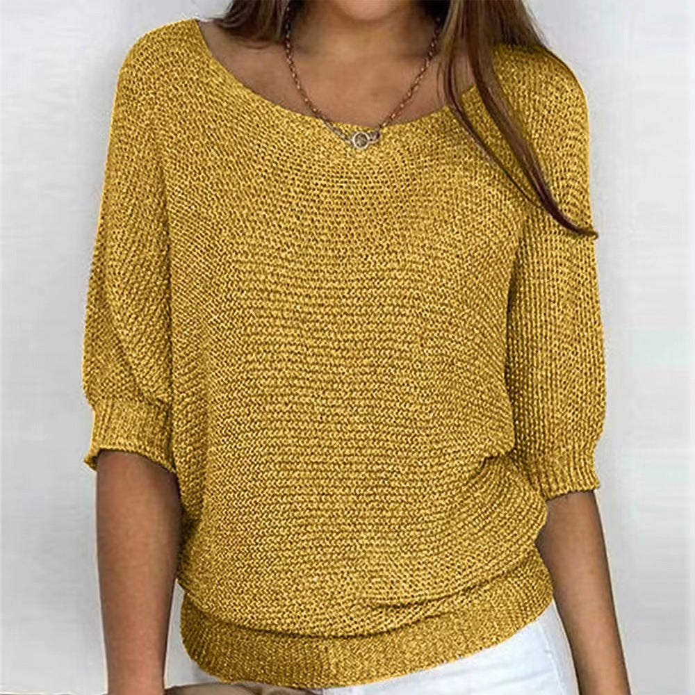 Image of Lilly | Women's Three Quarter Sleeve Relaxed Fit Sweater