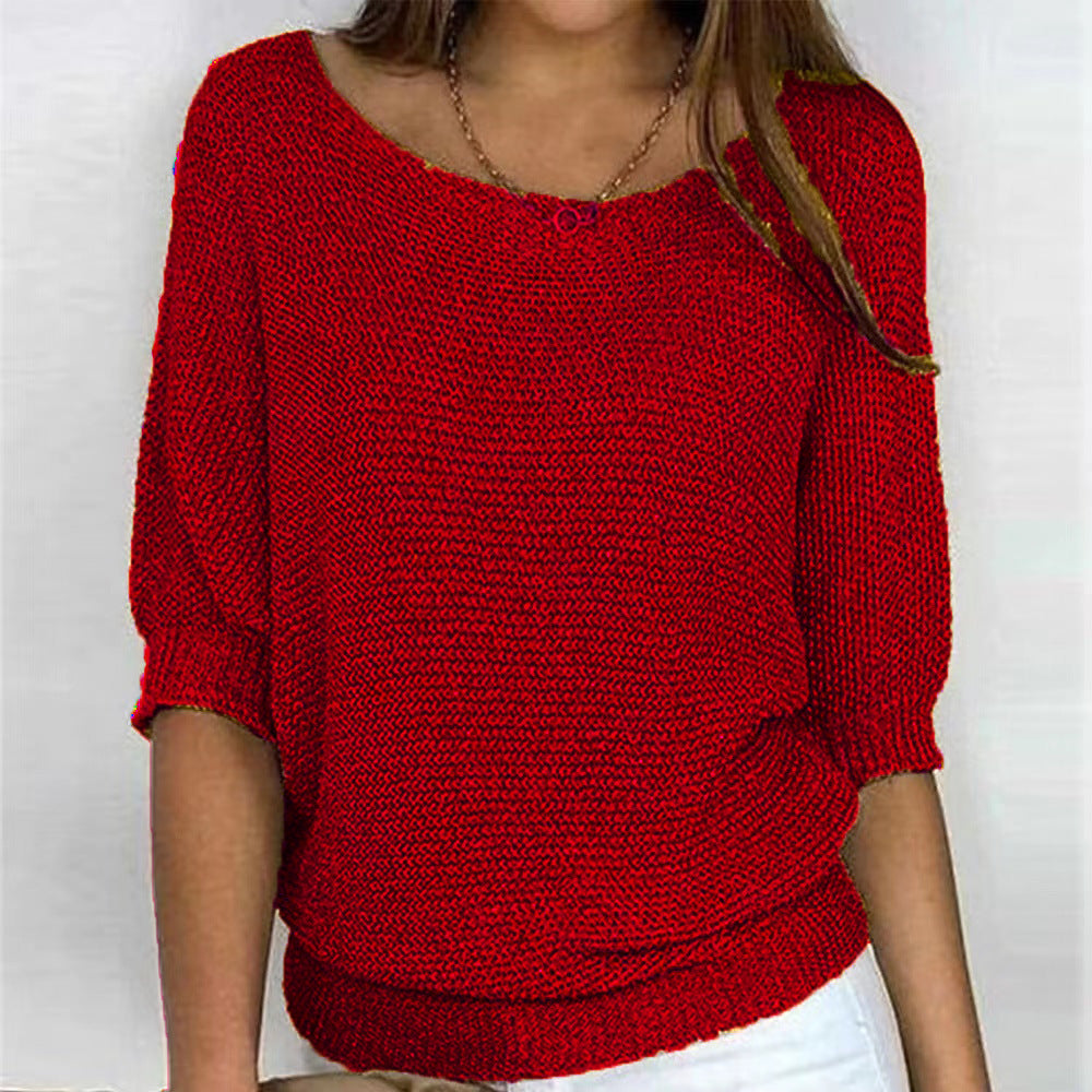 Image of Lilly | Women's Three Quarter Sleeve Relaxed Fit Sweater