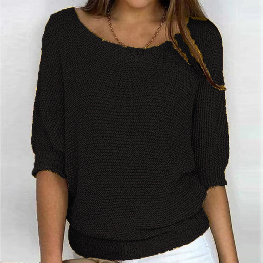 Image of Lilly | Women's Three Quarter Sleeve Relaxed Fit Sweater