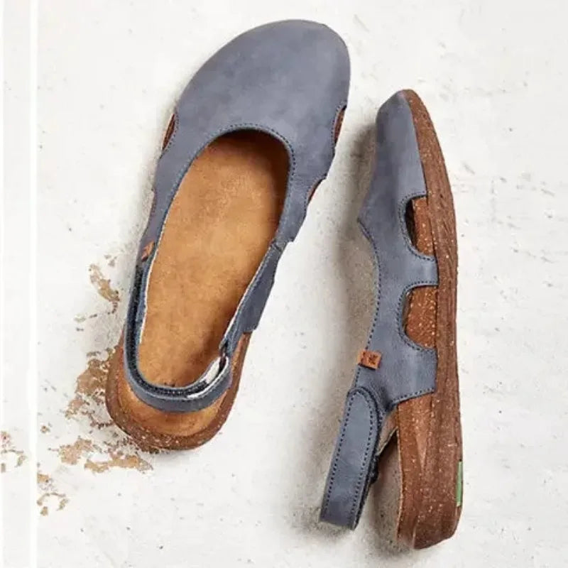 Linda | Women's Adjustable Ankle Strap Flat Sandals - Image 2