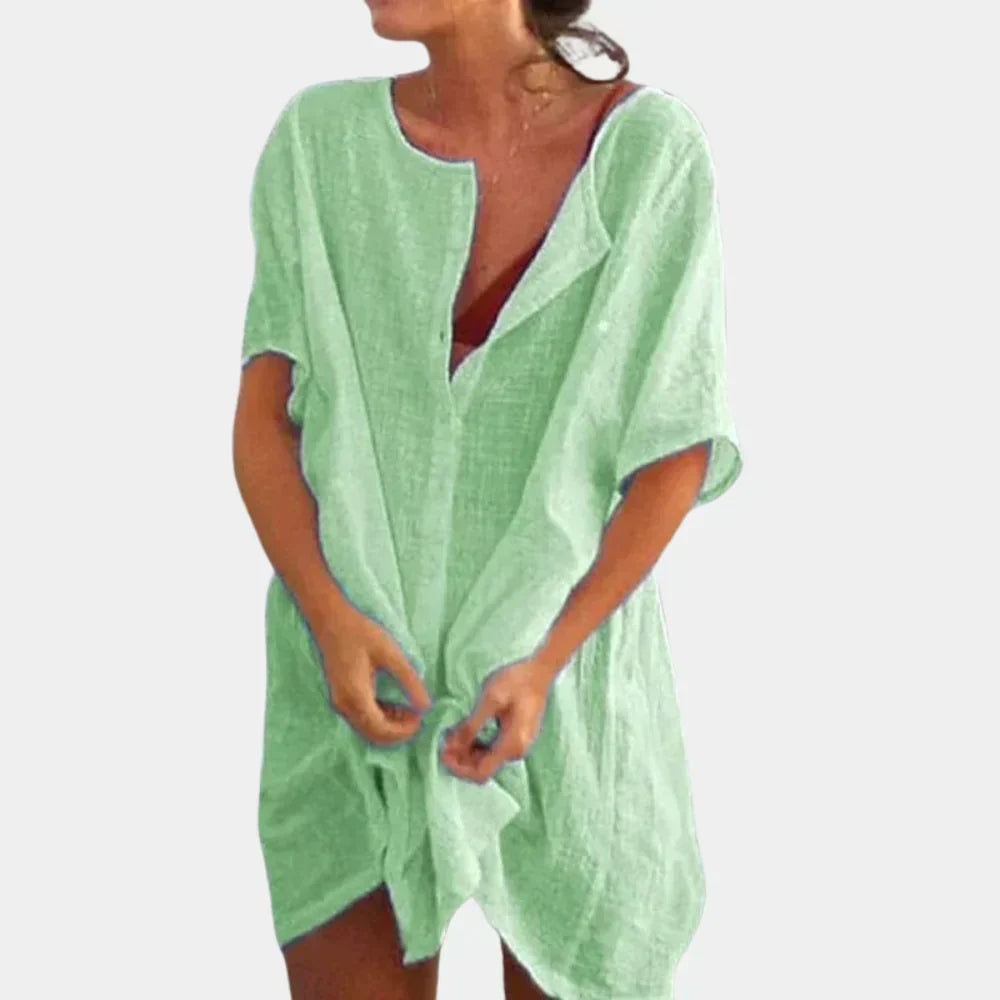 Linen-Blend Beach Tunic
