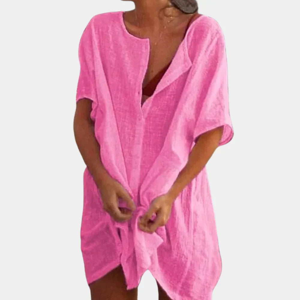 Linen-Blend Beach Tunic