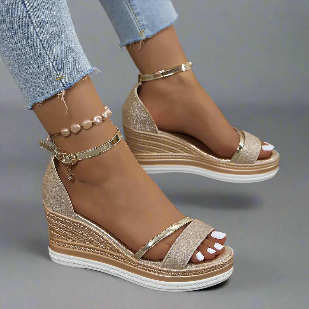 Image of Lisa | Women's Ankle Strap Platform Wedge Sandals