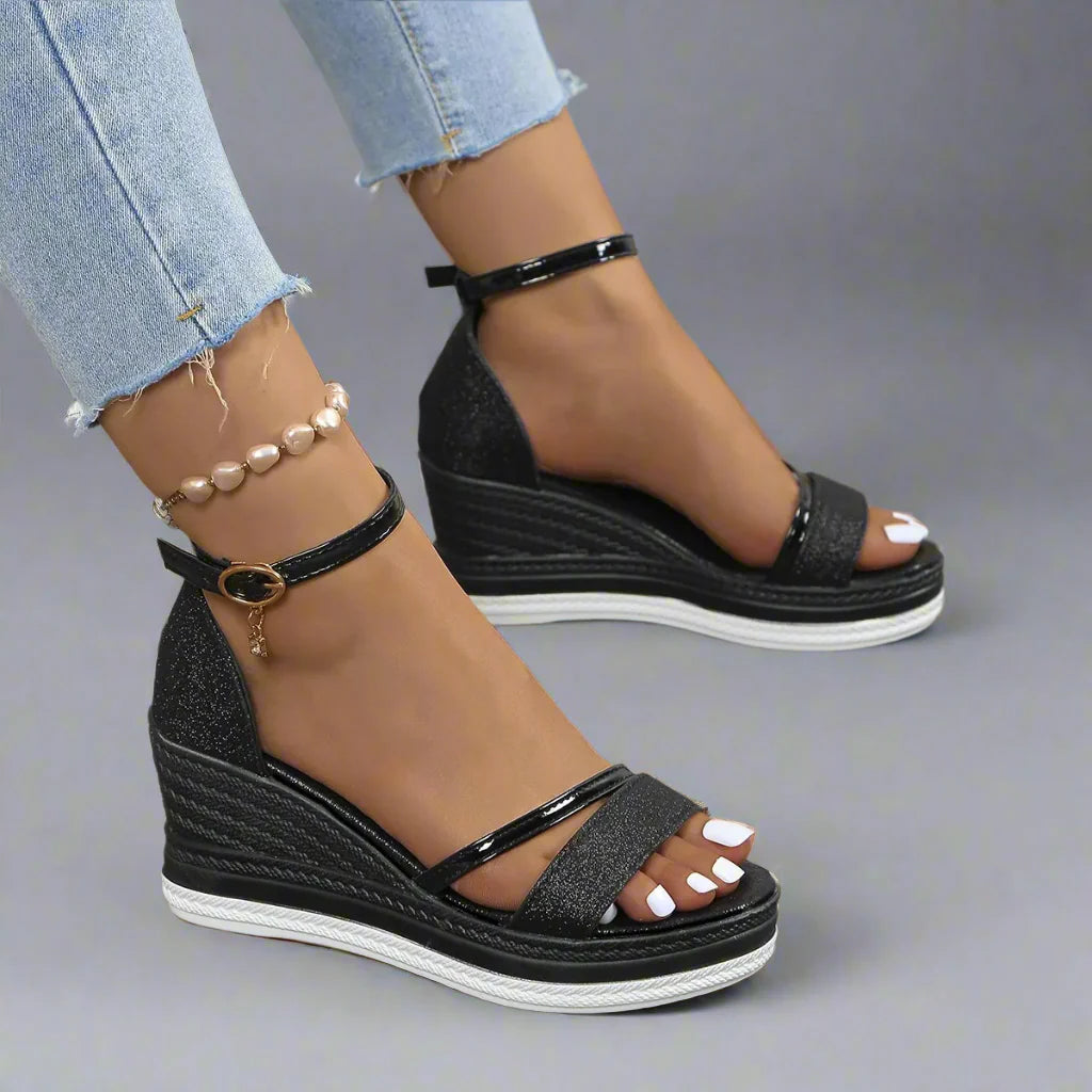 Image of Lisa | Women's Ankle Strap Platform Wedge Sandals