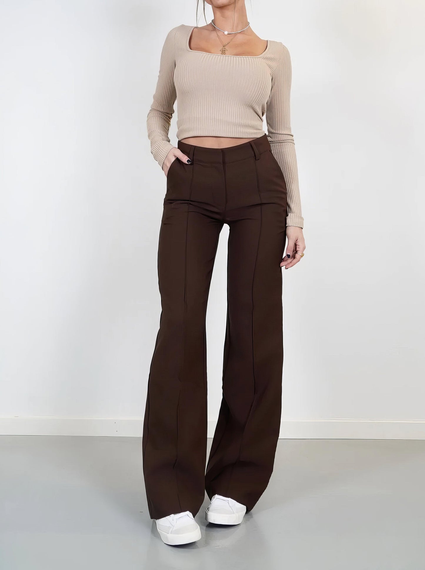 Image of Lisa | Women's High-Waisted Wide Leg Pants
