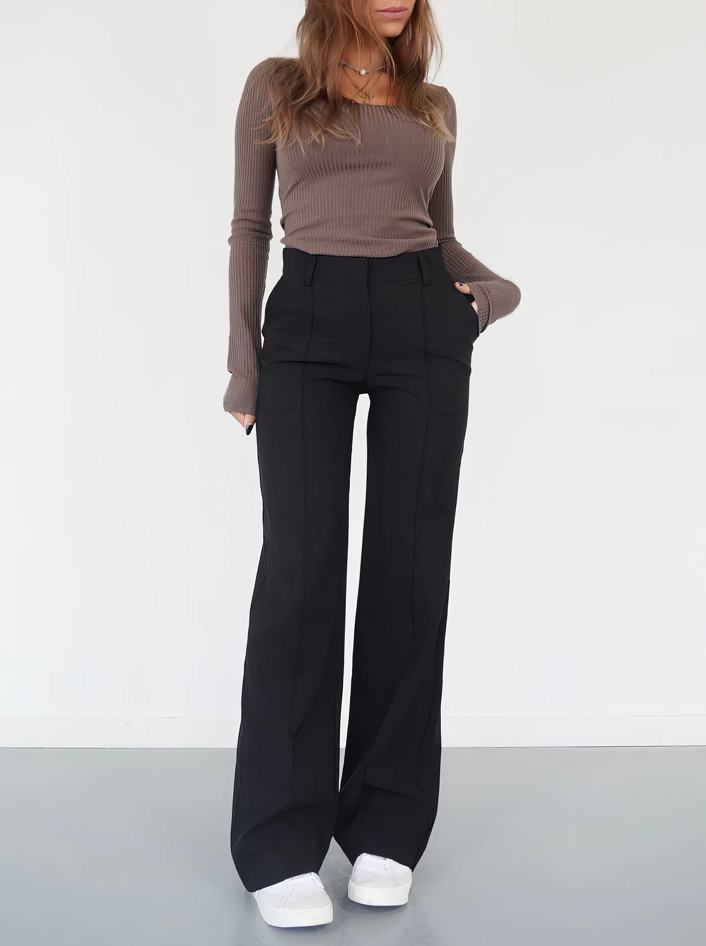 Image of Lisa | Women's High-Waisted Wide Leg Pants