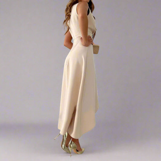 Image of Madison | Women's V-Neck Fit & Flare Midi Dress