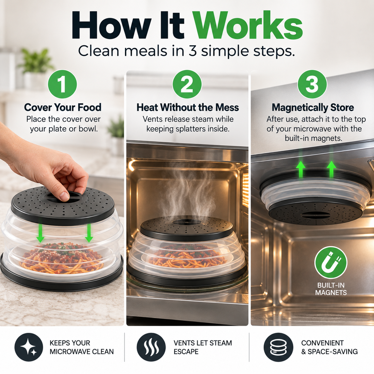 Magnetic Microwave Splatter Cover