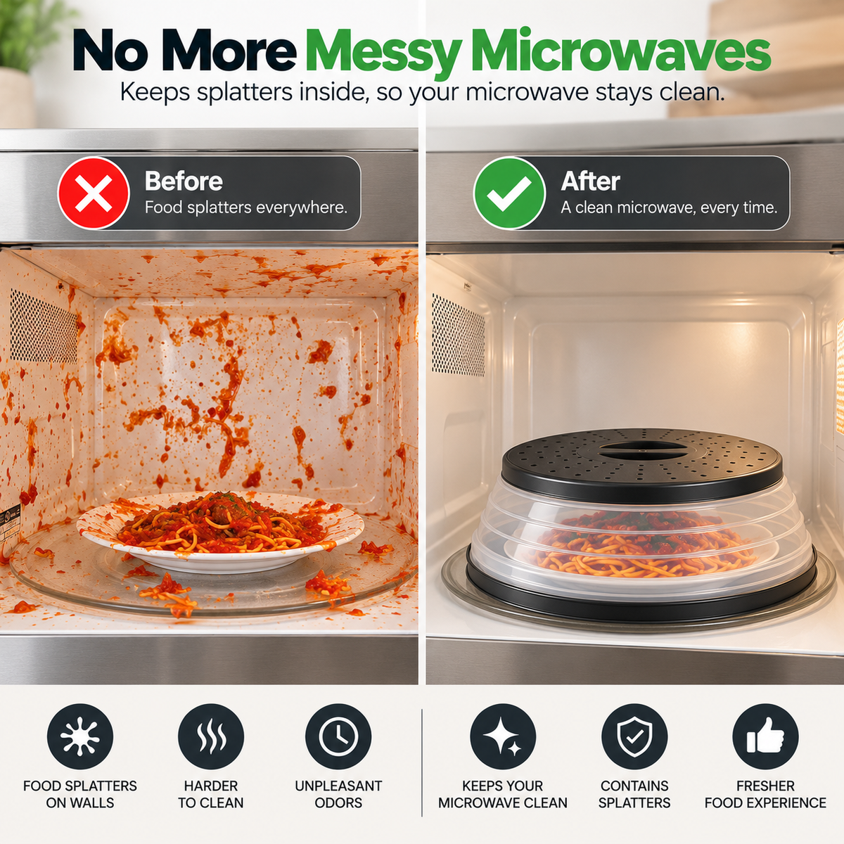 Magnetic Microwave Splatter Cover