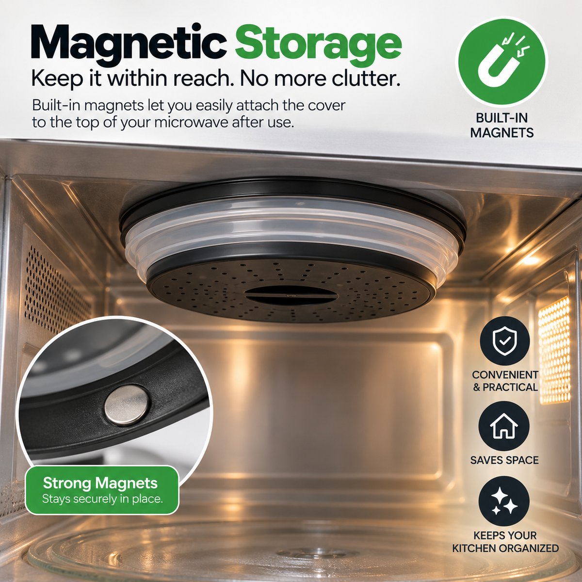 Magnetic Microwave Splatter Cover