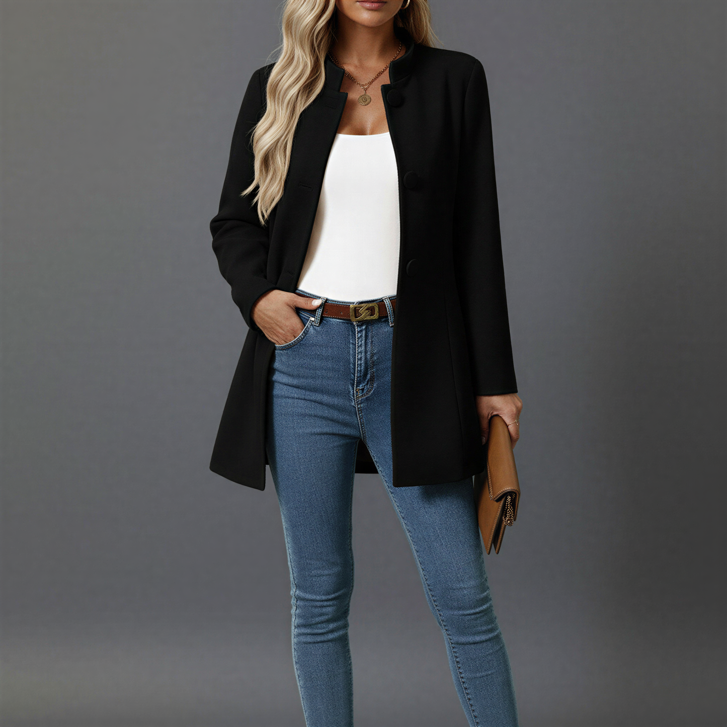 Image of Maisie | Women's Button Front A-Line Coat