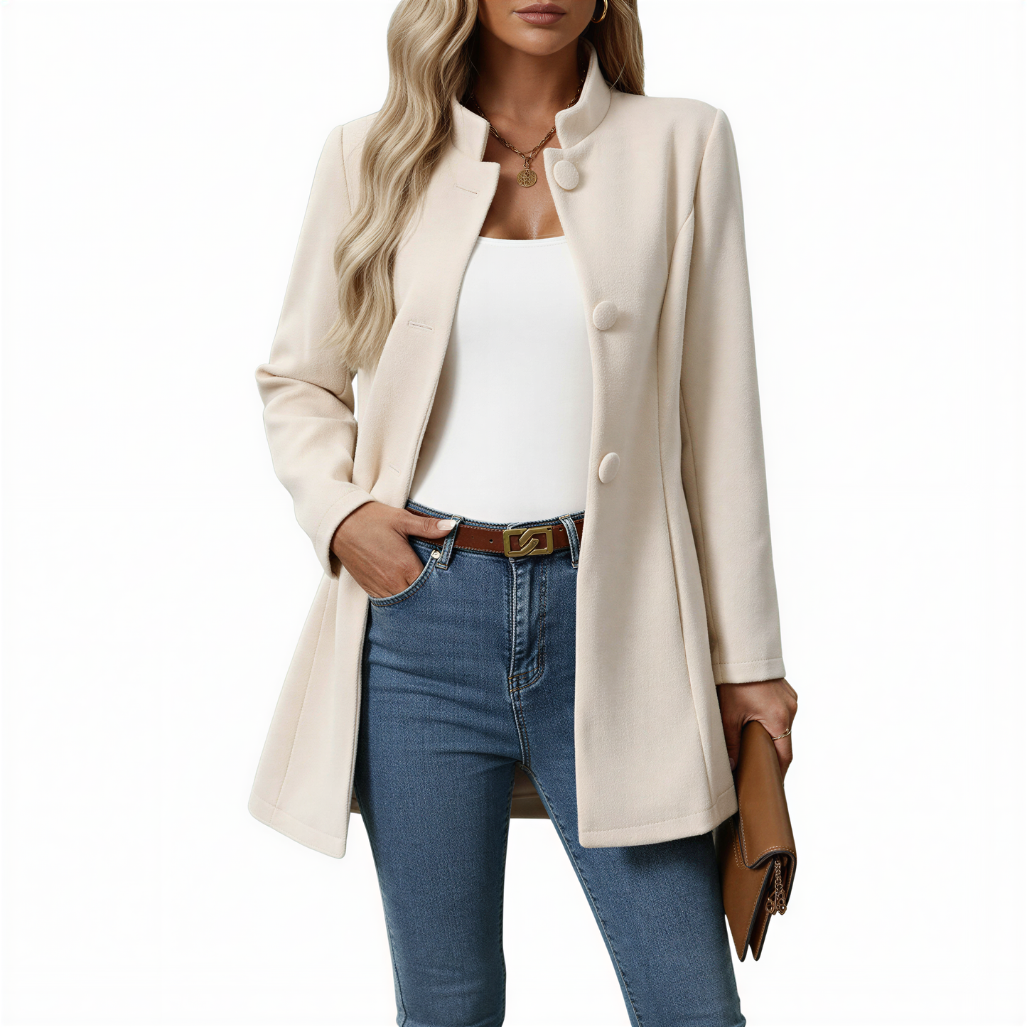 Image of Maisie | Women's Button Front A-Line Coat