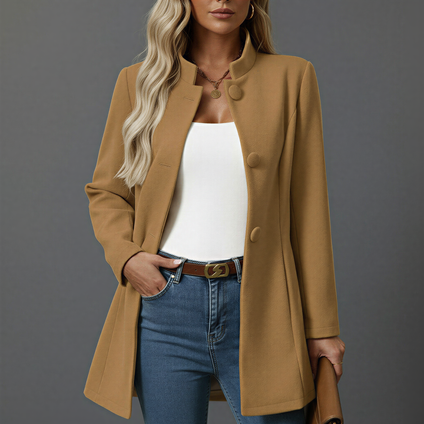 Image of Maisie | Women's Button Front A-Line Coat