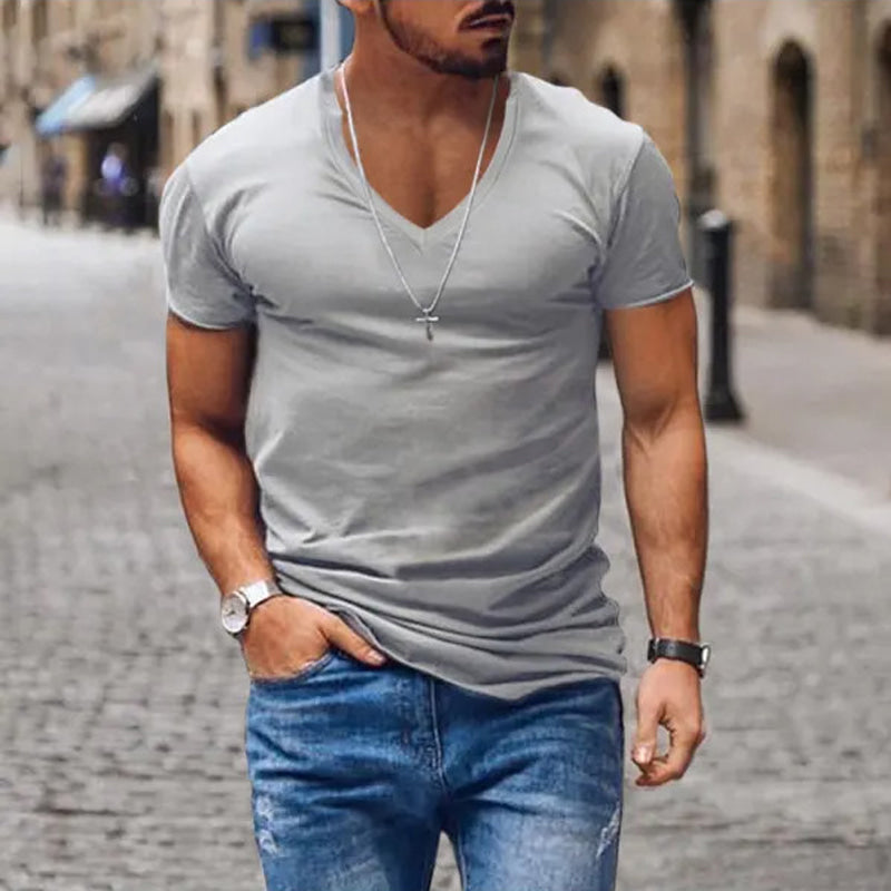 Image of Manuel | Men's Slim Fit V-Neck T-Shirt