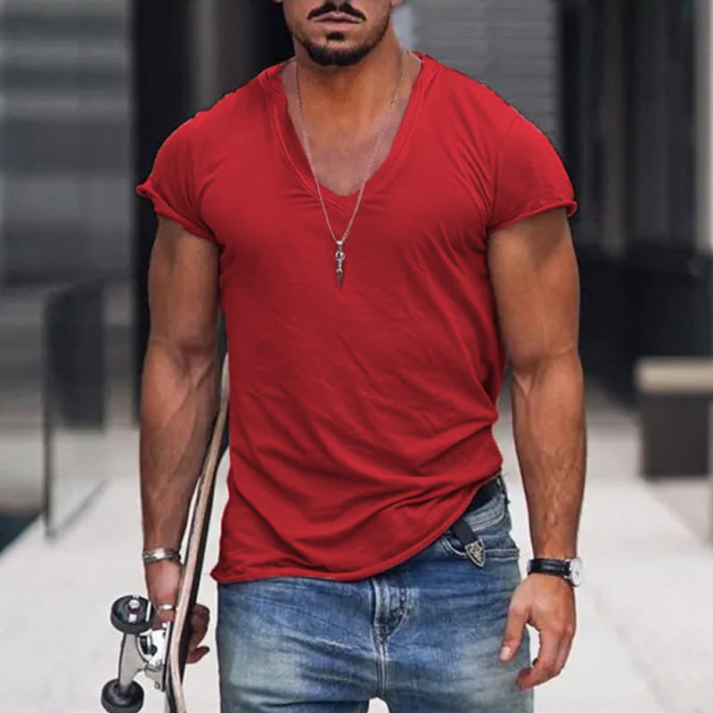 Image of Manuel | Men's Slim Fit V-Neck T-Shirt