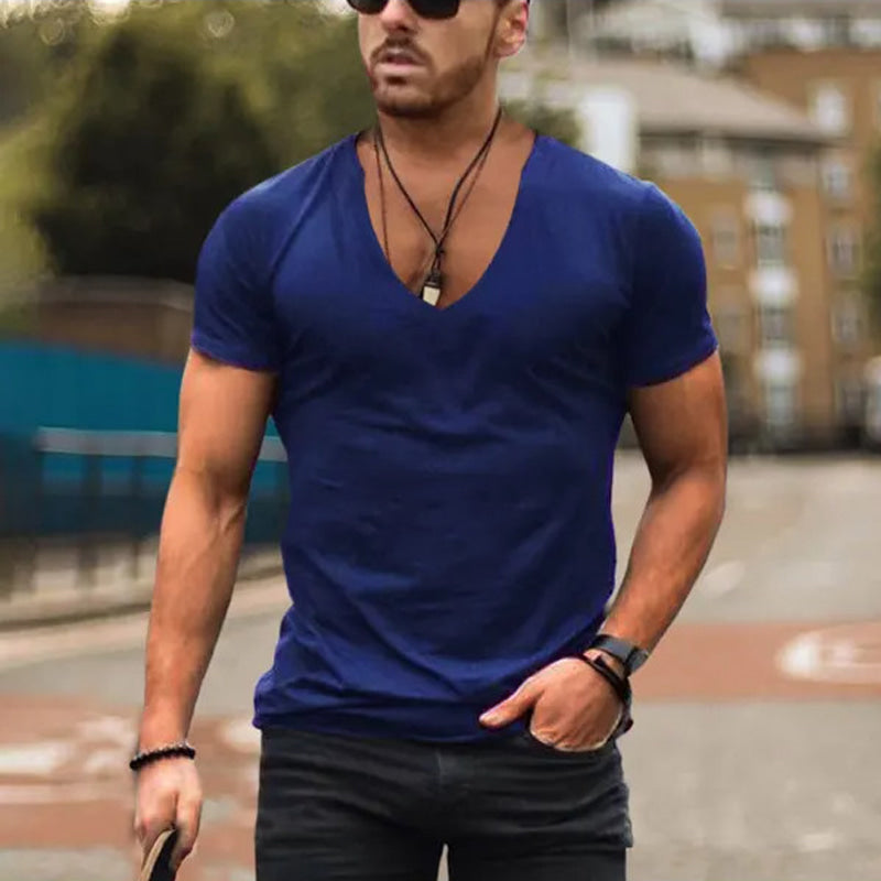 Image of Manuel | Men's Slim Fit V-Neck T-Shirt