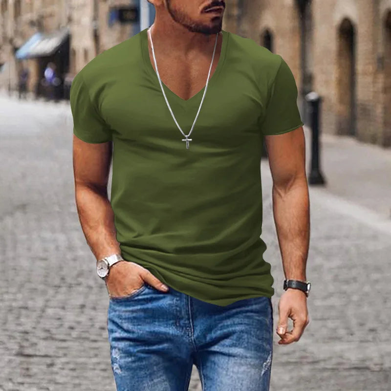 Manuel | Men's Slim Fit V-Neck T-Shirt - Image 1