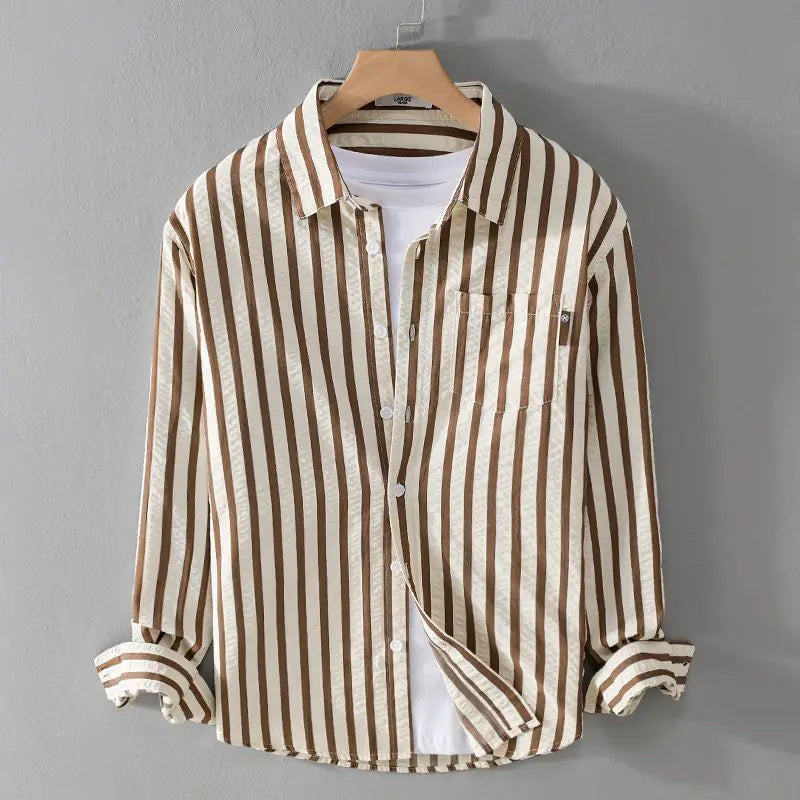 Image of Marc | Men's Long Sleeve Striped Shirt