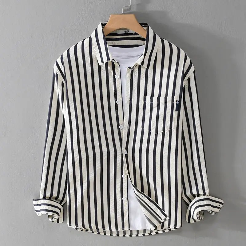 Image of Marc | Men's Long Sleeve Striped Shirt