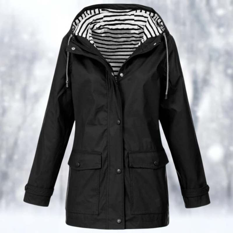 Image of Margaret | Women's Hooded Button-Front Raincoat