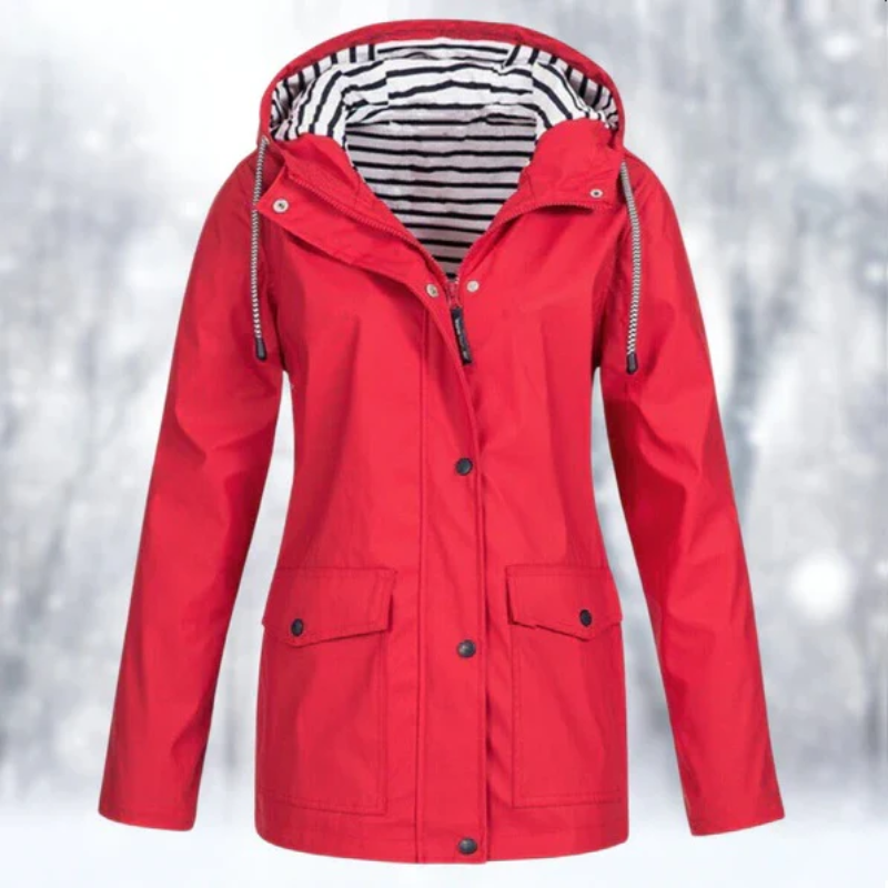 Image of Margaret | Women's Hooded Button-Front Raincoat