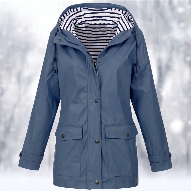 Margaret | Women's Hooded Button-Front Raincoat - Image 1