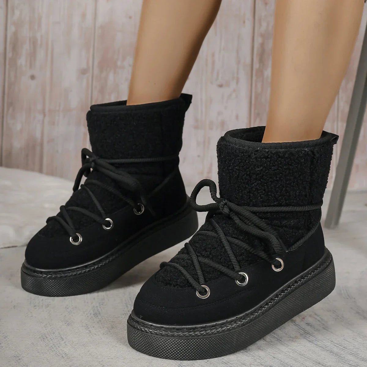 Image of Maria | Women's Lace-Up Platform Ankle Boots