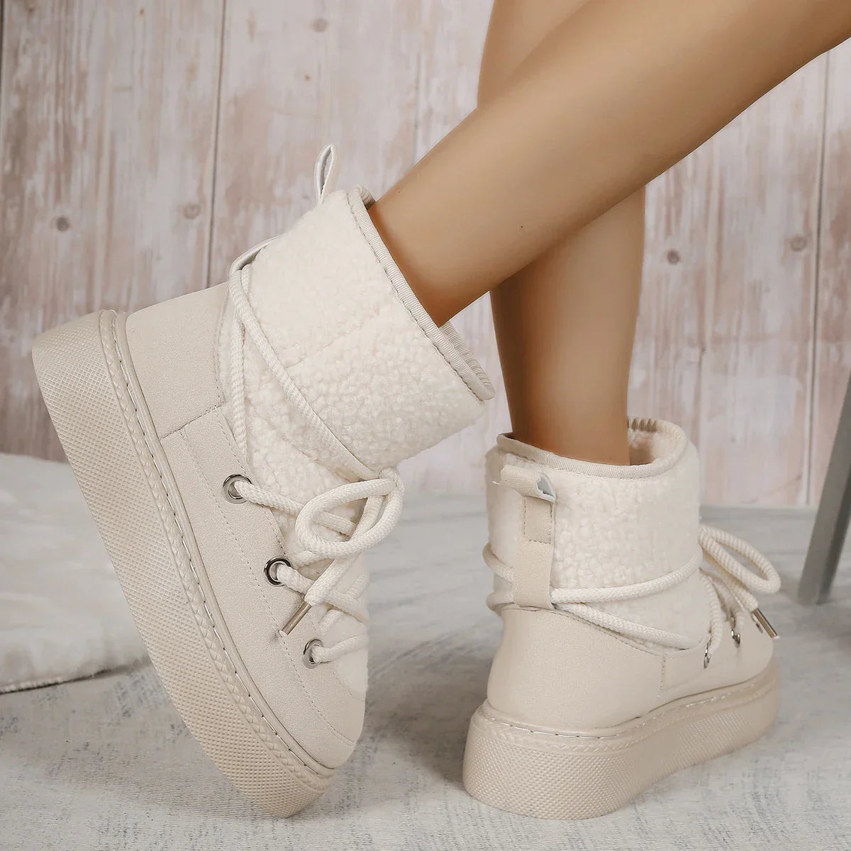 Image of Maria | Women's Lace-Up Platform Ankle Boots