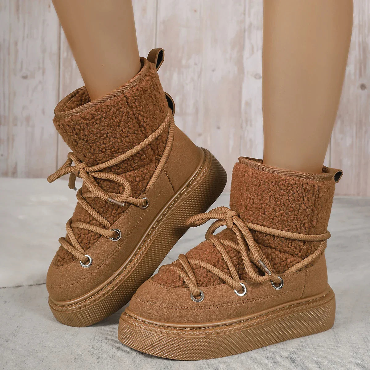 Image of Maria | Women's Lace-Up Platform Ankle Boots