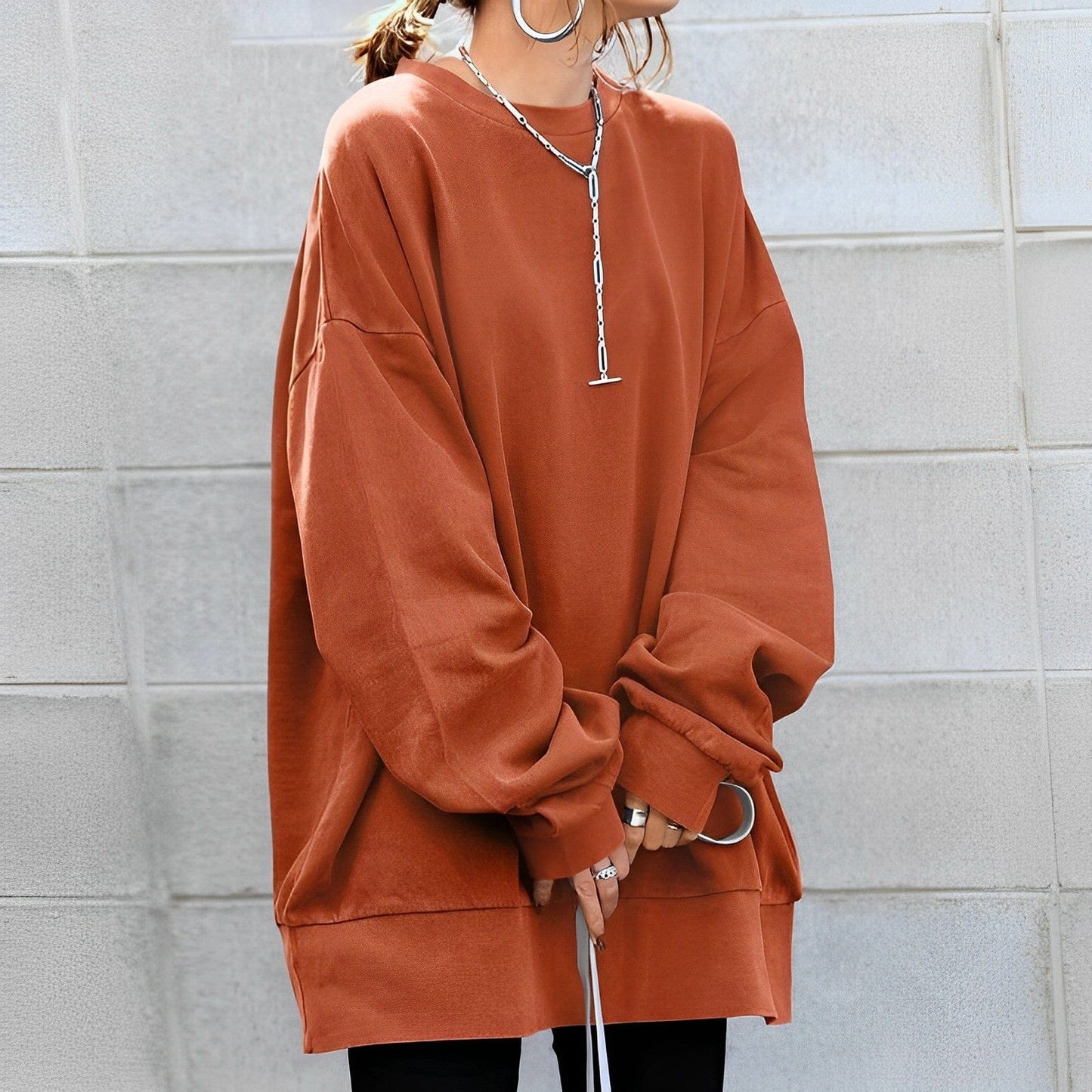 Image of Maria | Women's Oversized Crewneck Pullover Sweater