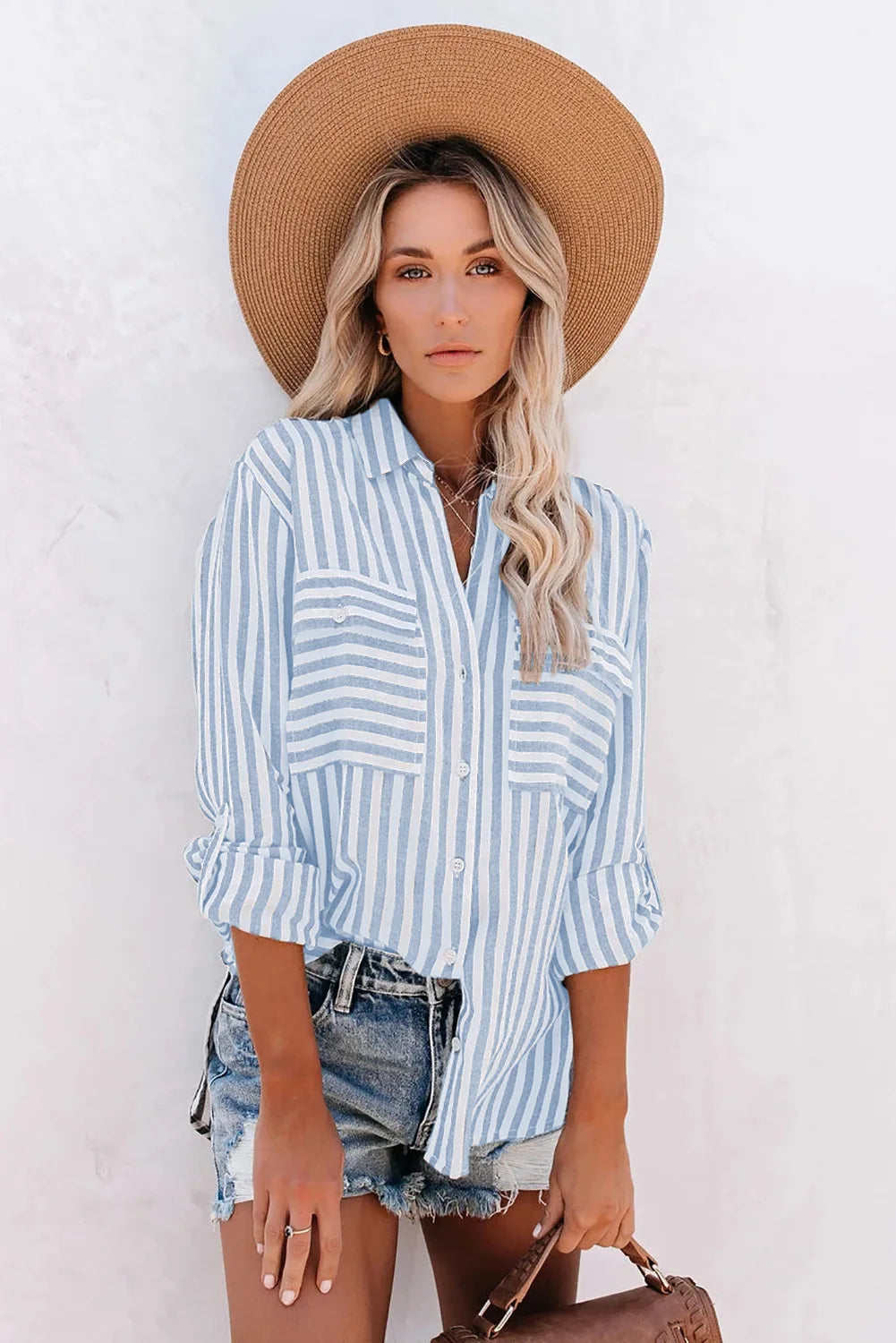Image of Martha | Women's Striped Button-Down Blouse