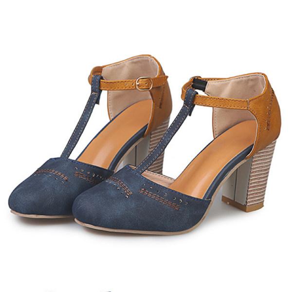 Image of Mary | Women's Block Heel T-Strap Heels