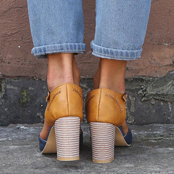 Image of Mary | Women's Block Heel T-Strap Heels