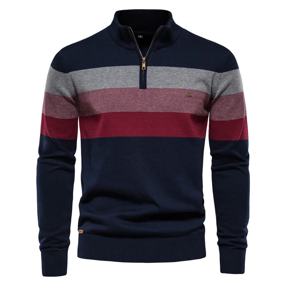 Image of Mason | Men's Striped Quarter Zip Sweater