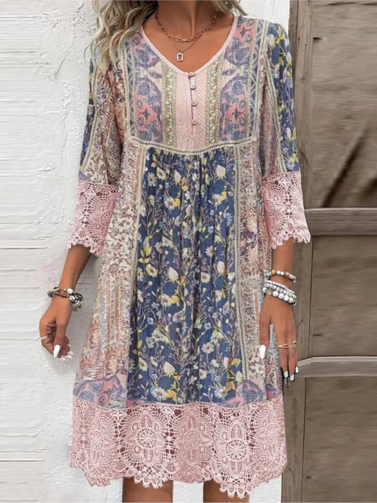 Image of Maya | Women's V-Neck Midi Dress