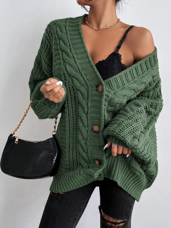 Image of Megan | Women's Oversized Cable Knit Cardigan