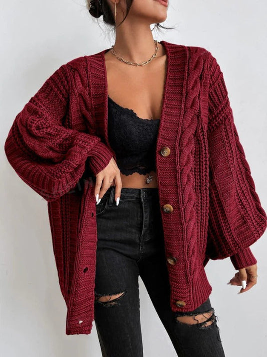 Image of Megan | Women's Oversized Cable Knit Cardigan