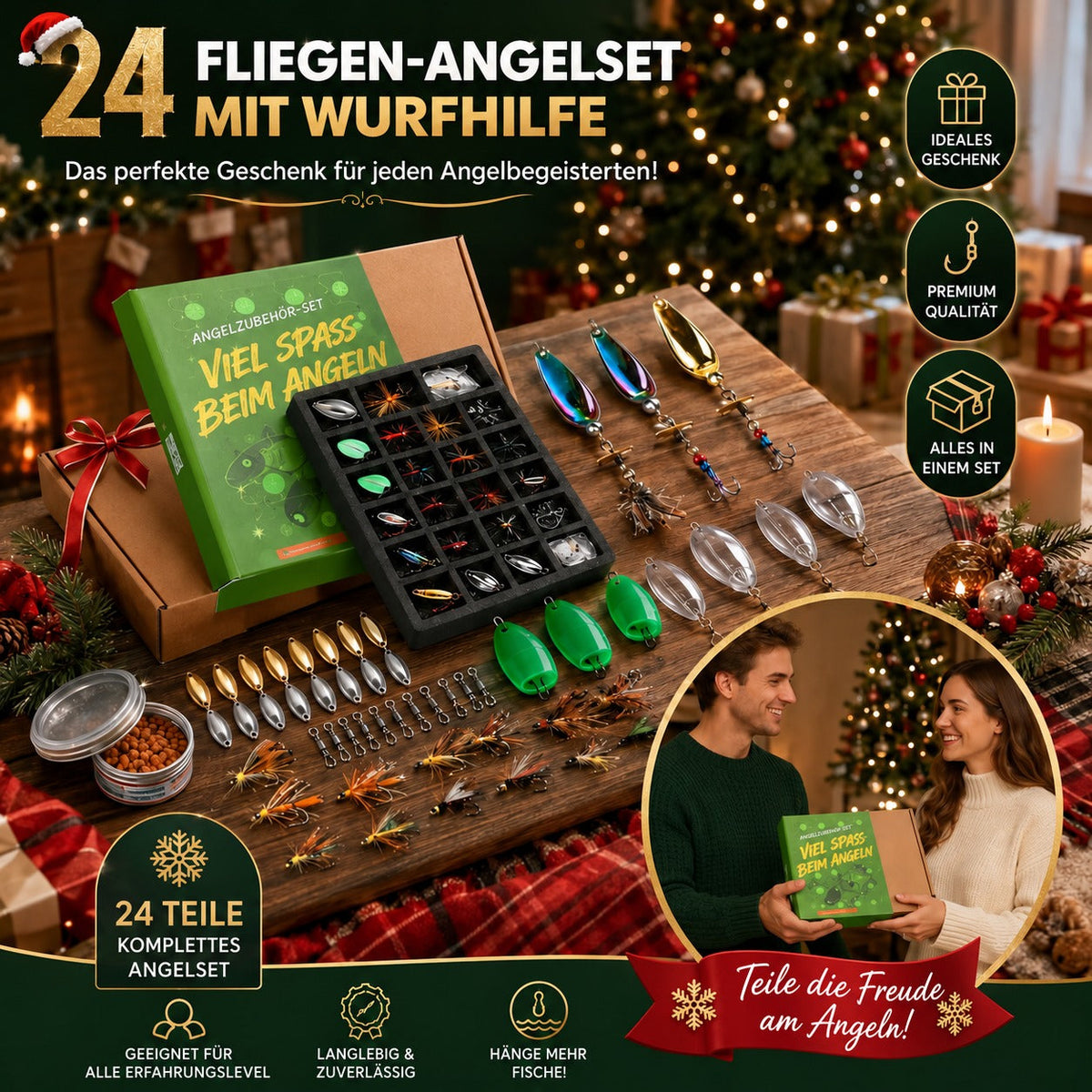 Men's 2026 Fishing Advent Calendar | 24 Doors with Fishing Lures & Accessories | Christmas Gift for Fishing Enthusiasts