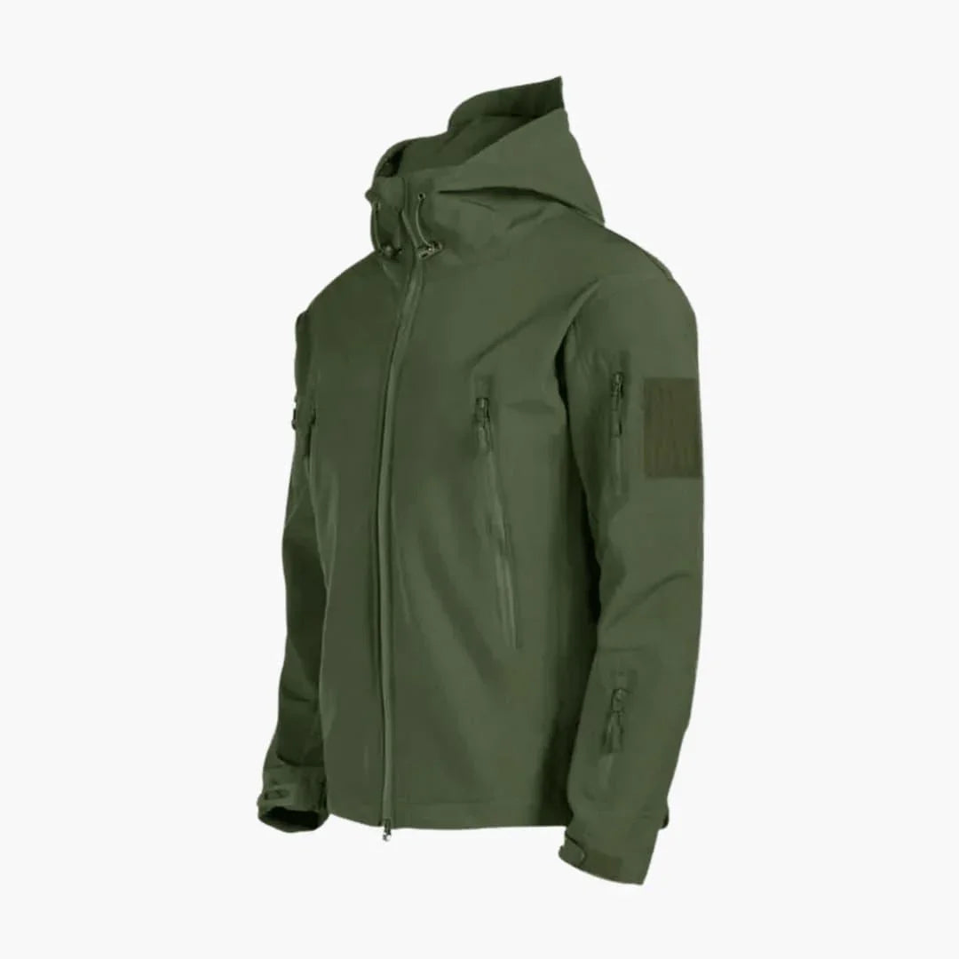 Men's All-Weather Rain Jacket with Hood and Zipper Pockets