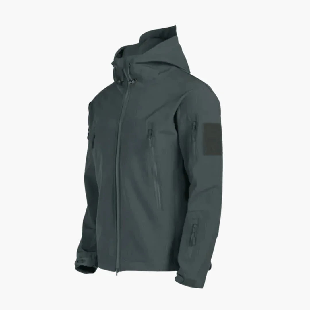 Men's All-Weather Rain Jacket with Hood and Zipper Pockets
