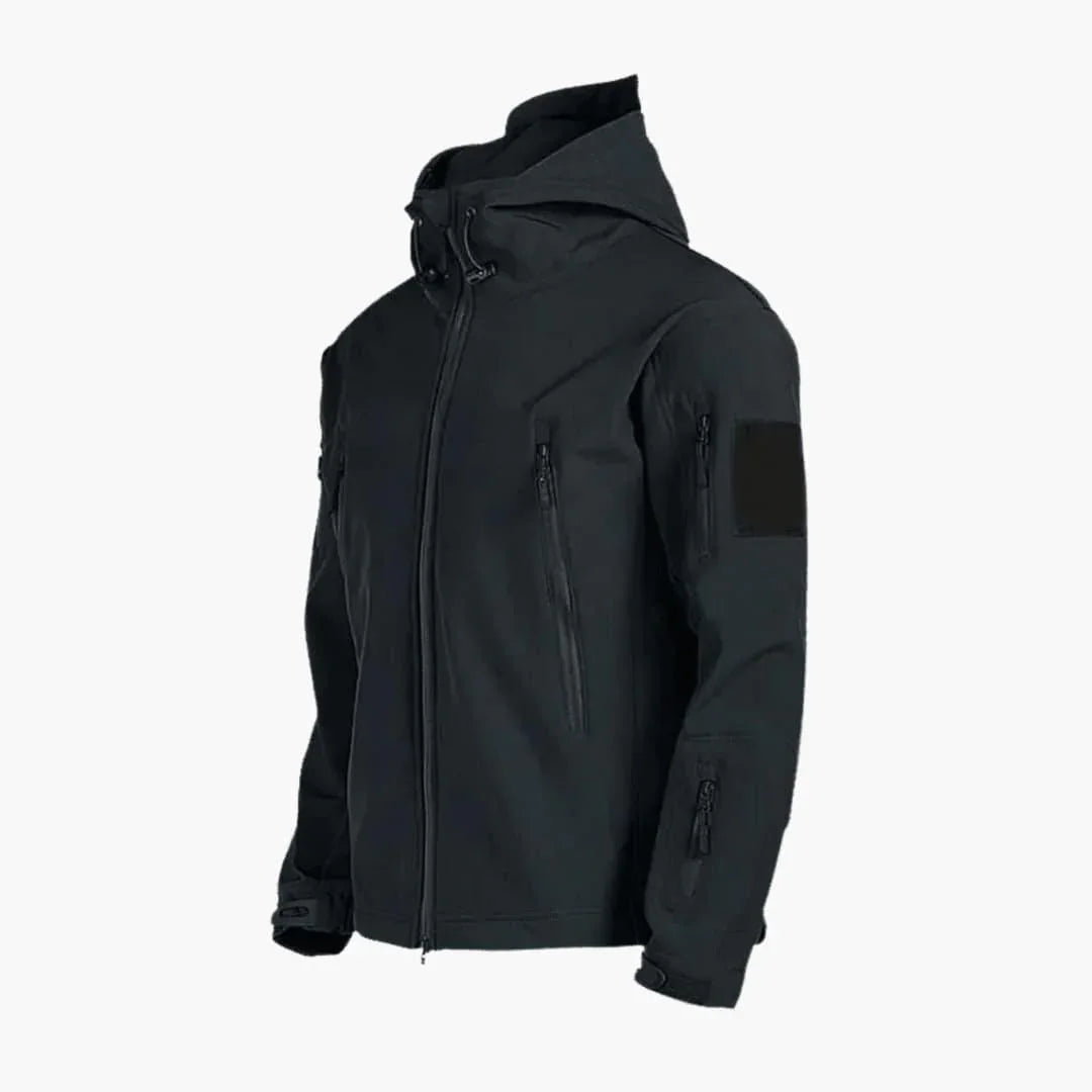 Men's All-Weather Rain Jacket with Hood and Zipper Pockets