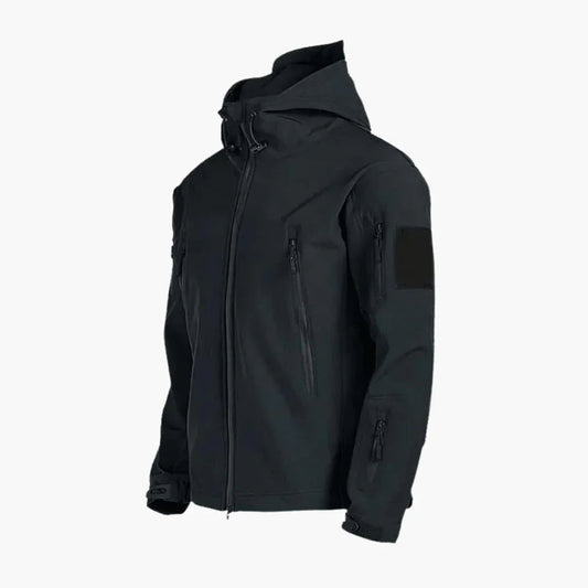 Men's All-Weather Rain Jacket with Hood and Zipper Pockets