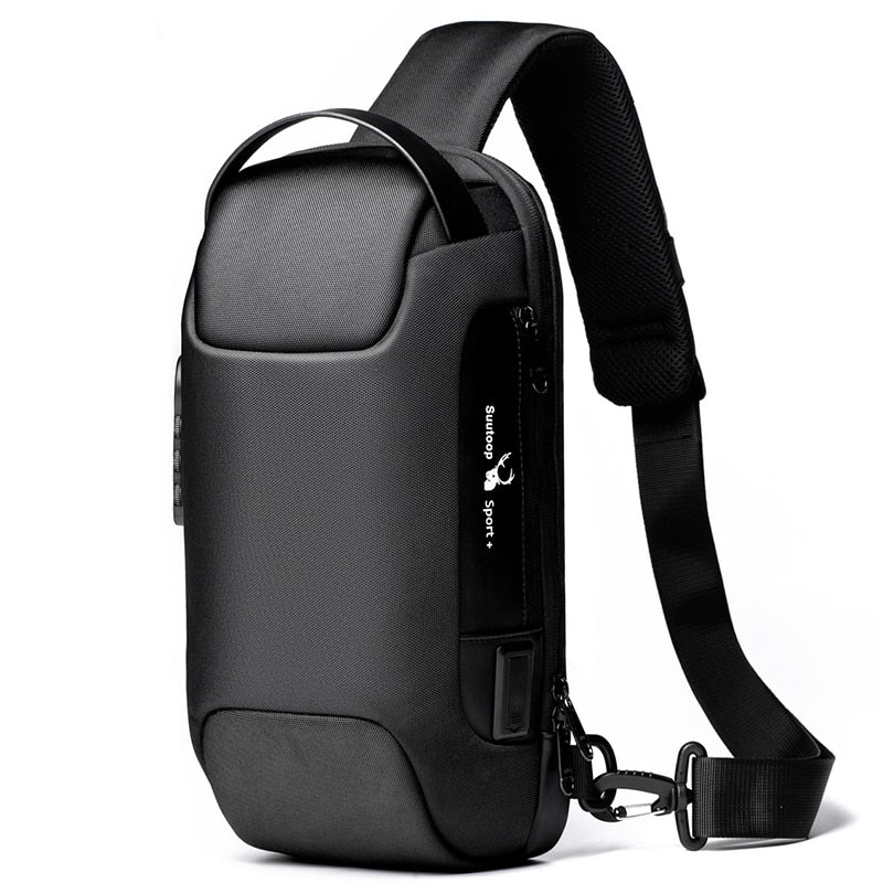 Men's Anti-Theft Water-Resistant Crossbody Bag with USB Charging