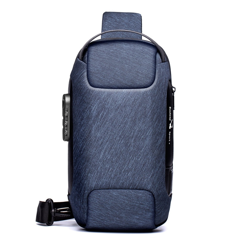 Men's Anti-Theft Water-Resistant Crossbody Bag with USB Charging