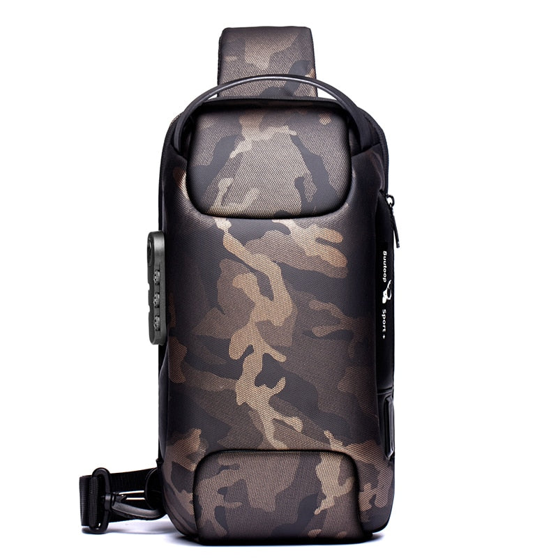 Men's Anti-Theft Water-Resistant Crossbody Bag with USB Charging