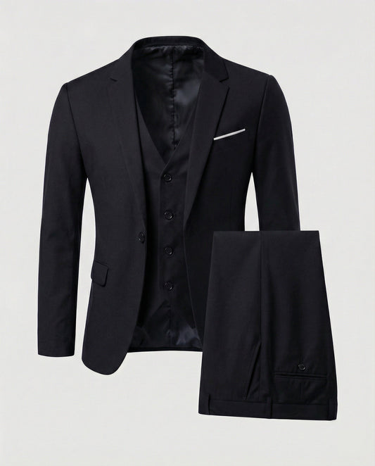 Men's Classic Three-Piece Suit for Formal Occasions