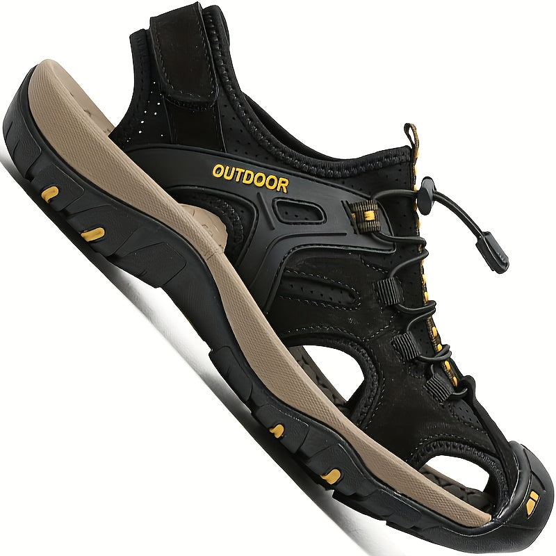 Men's Closed-Toe Sandals with Elastic Straps