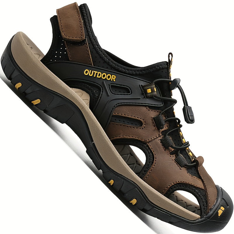 Men's Closed-Toe Sandals with Elastic Straps