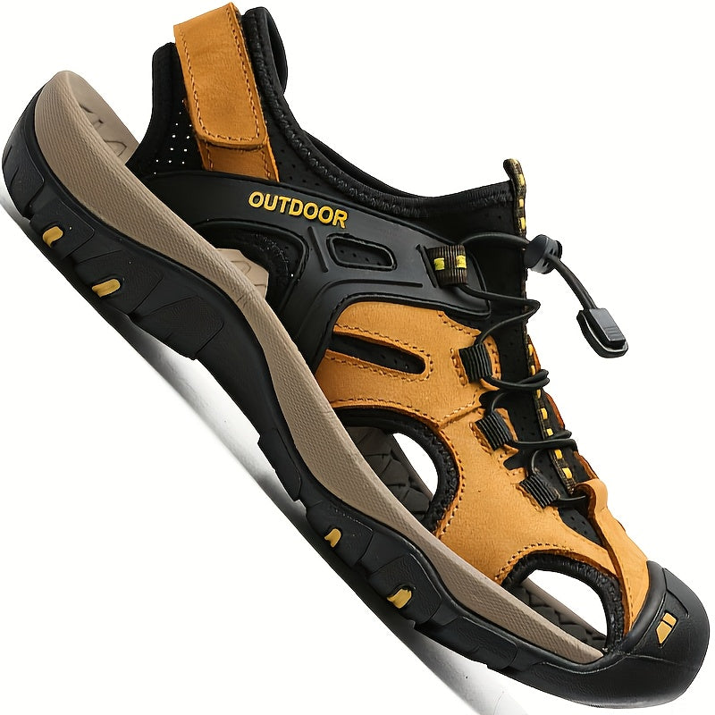 Men's Closed-Toe Sandals with Elastic Straps