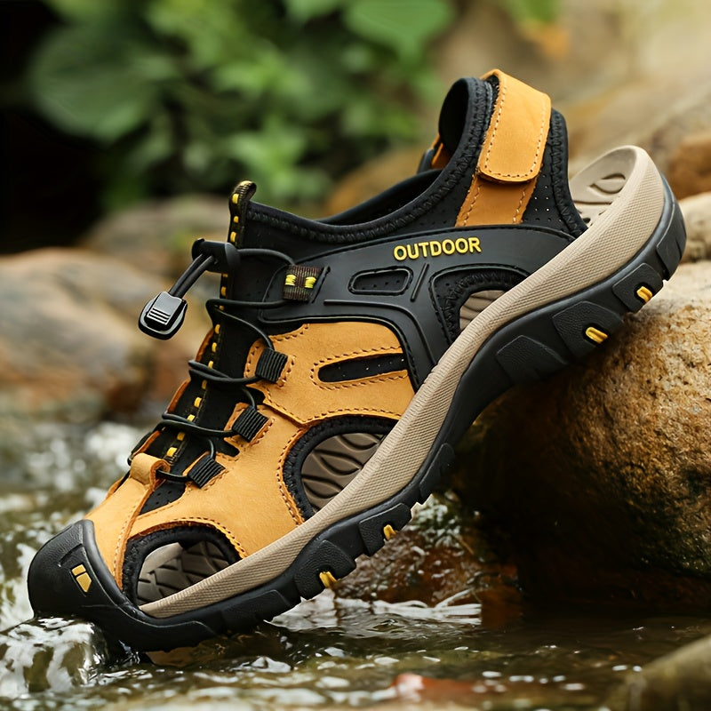 Men's Closed-Toe Sandals with Elastic Straps